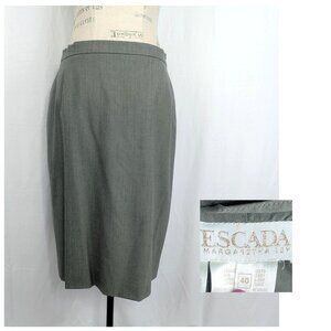 Vintage Escada Skirt Medium Gray Pencil Career